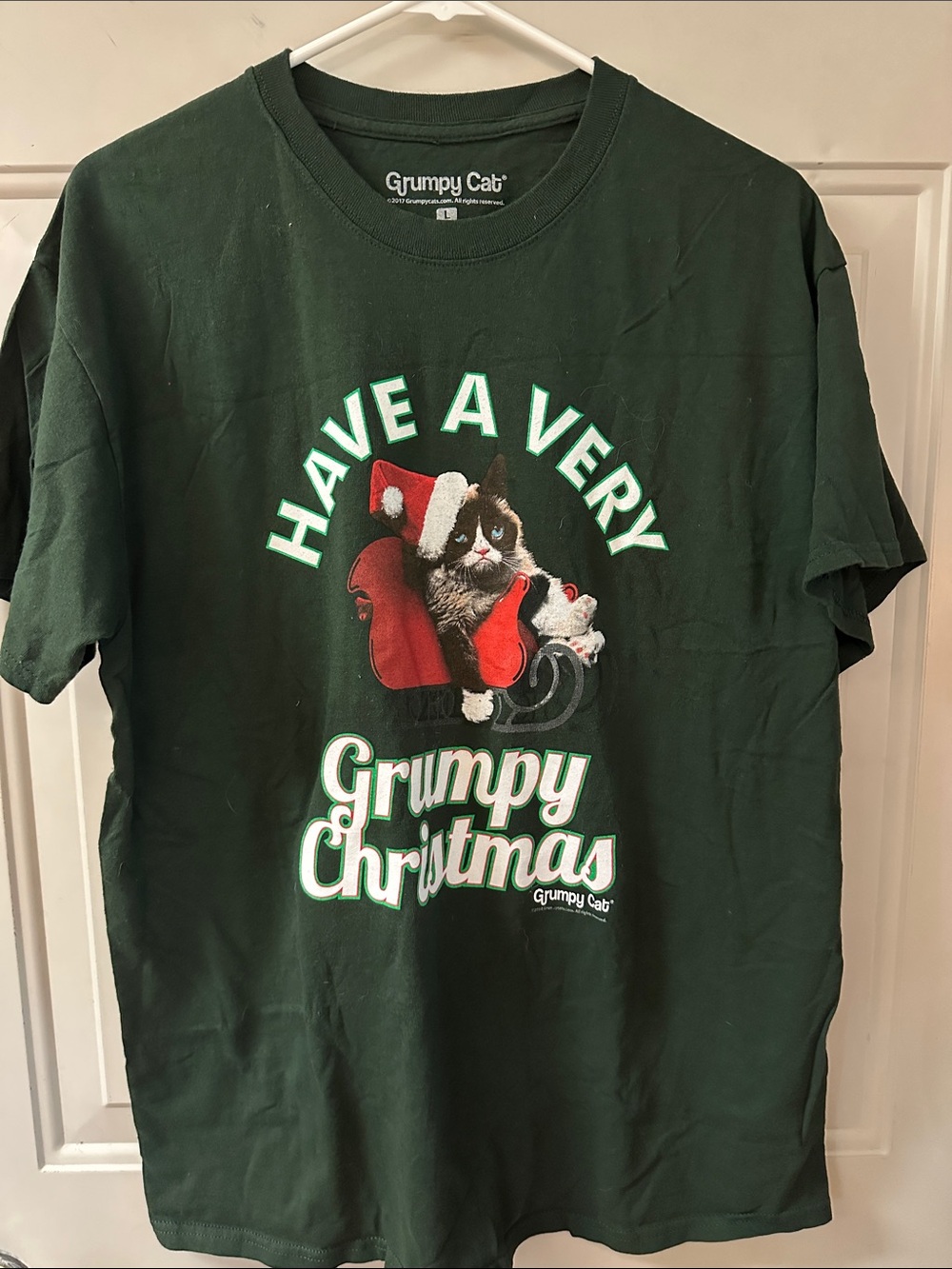Grumpy cat Christmas shirt, size large
